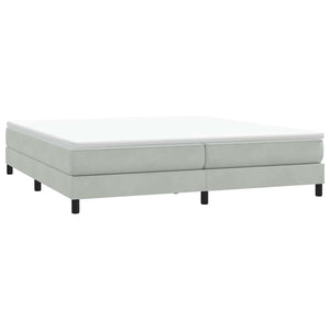 vidaXL Box Spring Bed Frame Without Mattress Light Gray 200x220 cm Velvet