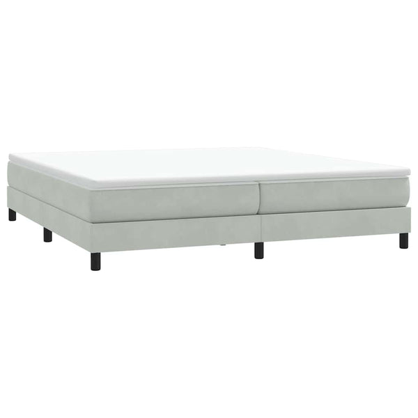 vidaXL Box Spring Bed Frame Without Mattress Light Gray 200x220 cm Velvet