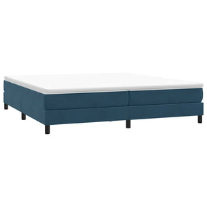 vidaXL Box Spring Bed Frame without Mattress Dark Blue 200x220 cm Velvet