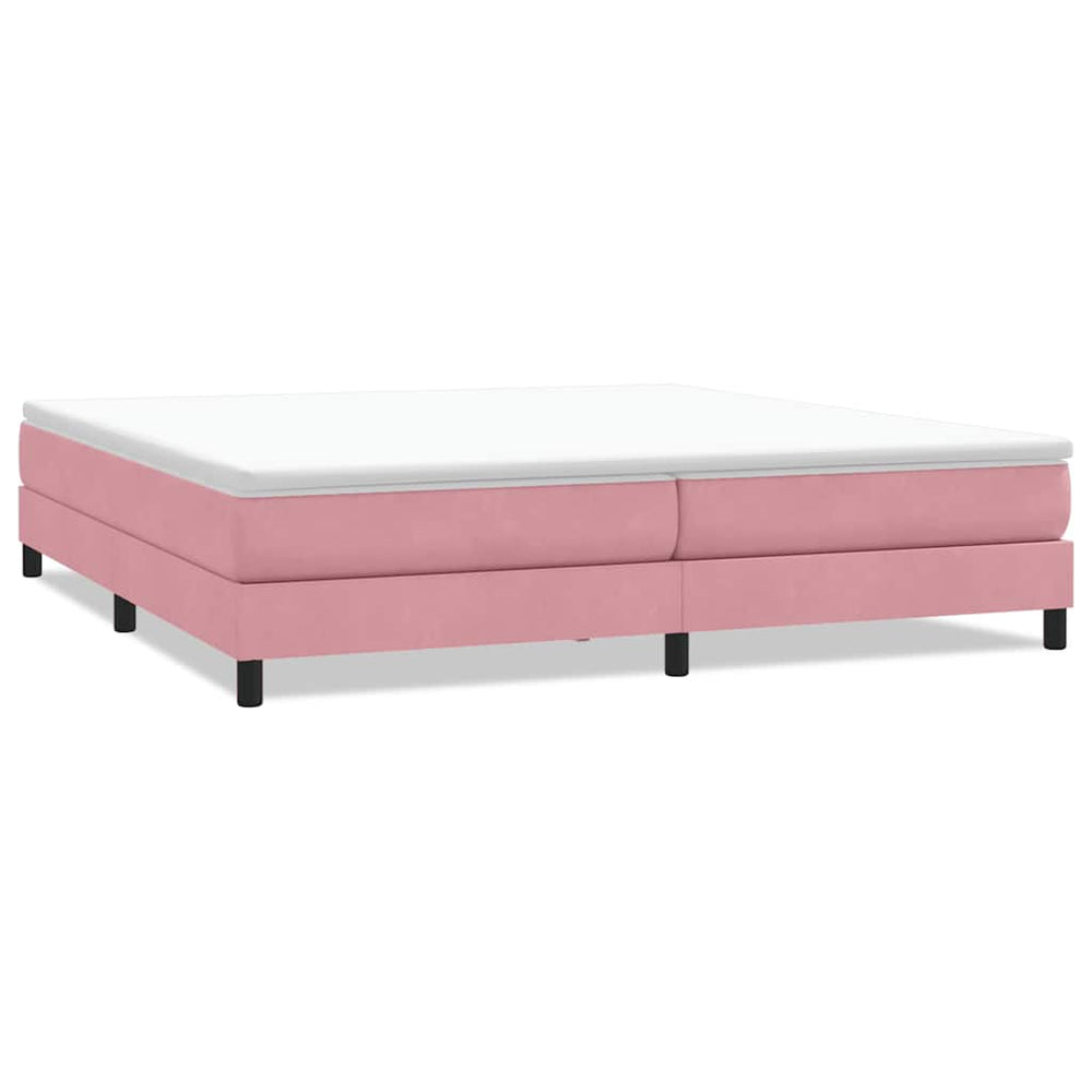 vidaXL Box Spring Bed Frame without Mattress Pink 200x220 cm Velvet