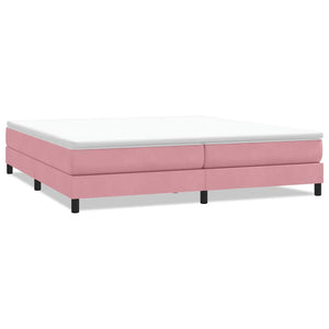 vidaXL Box Spring Bed Frame without Mattress Pink 200x220 cm Velvet