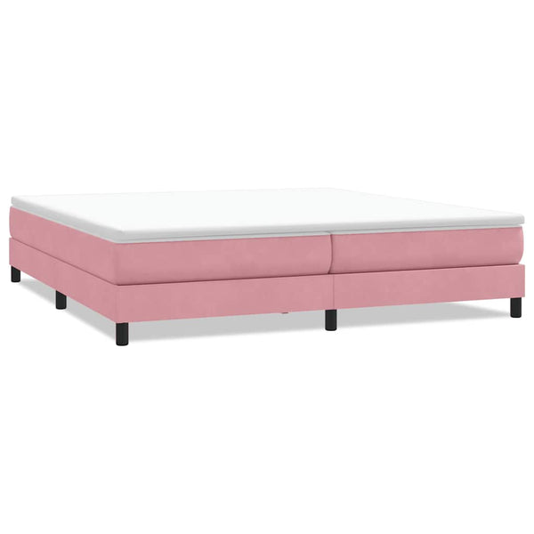 vidaXL Box Spring Bed Frame without Mattress Pink 200x220 cm Velvet