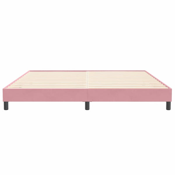 vidaXL Box Spring Bed Frame without Mattress Pink 200x220 cm Velvet