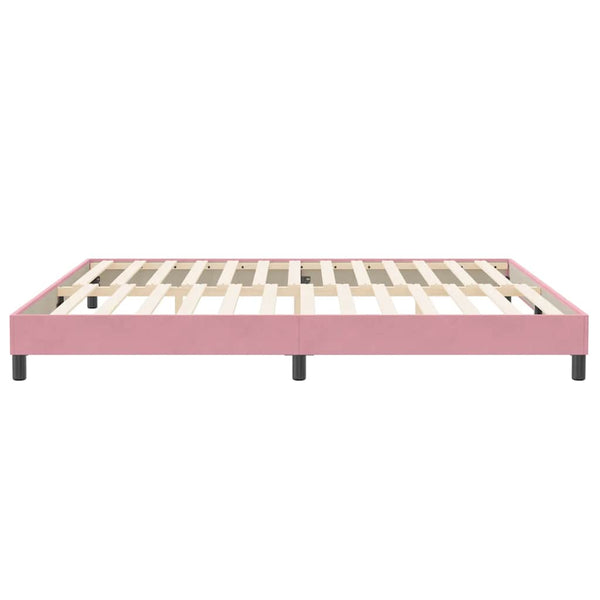 vidaXL Box Spring Bed Frame without Mattress Pink 200x220 cm Velvet