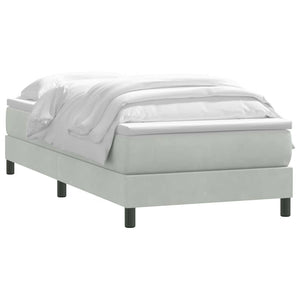 vidaXL Box Spring Bed with Mattress Light Gray 80x210 cm Velvet