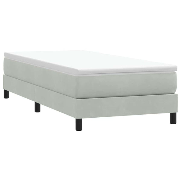 vidaXL Box Spring Bed with Mattress Light Gray 80x210 cm Velvet