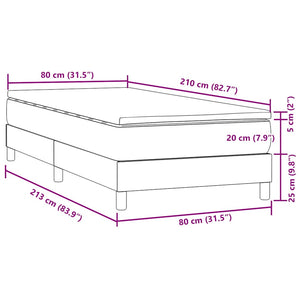 vidaXL Box Spring Bed with Mattress Pink 80x210 cm Velvet