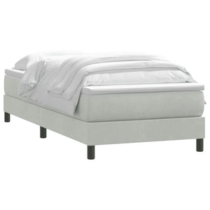 vidaXL Box spring bed with mattress Light gray 90x210 cm Velvet