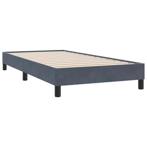 vidaXL Box Spring Bed with Mattress Dark Grey 90x210 cm Velvet