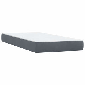 vidaXL Box Spring Bed with Mattress Dark Grey 90x210 cm Velvet