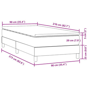 vidaXL Box Spring Bed with Mattress Black 90x210 cm Velvet