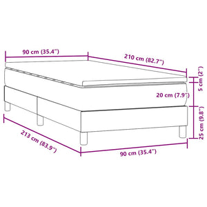 vidaXL Box Spring Bed with Mattress Pink 90x210 cm Velvet