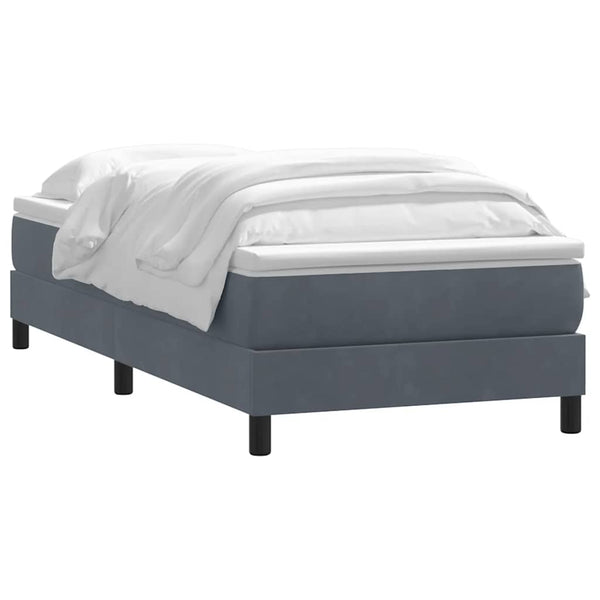 vidaXL Box Spring Bed with Mattress Dark Gray 100x210 cm Velvet