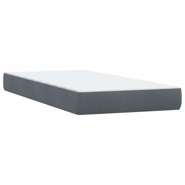 vidaXL Box Spring Bed with Mattress Dark Gray 100x210 cm Velvet