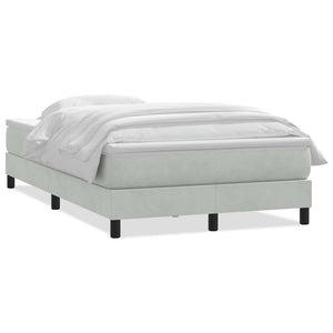 vidaXL Box Spring Bed with Mattress Light Grey 120x210 cm Velvet