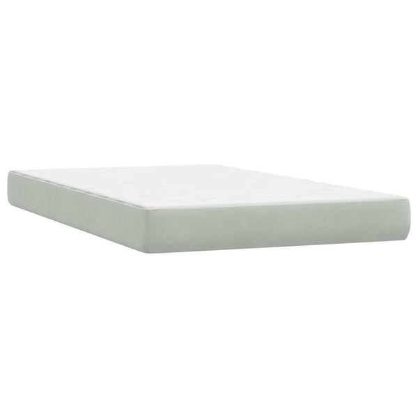 vidaXL Box Spring Bed with Mattress Light Grey 120x210 cm Velvet