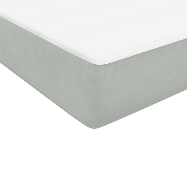 vidaXL Box Spring Bed with Mattress Light Grey 120x210 cm Velvet