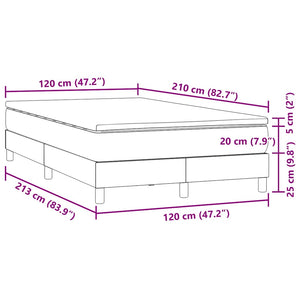 vidaXL Box Spring Bed with Mattress Light Grey 120x210 cm Velvet
