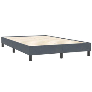 vidaXL Box Spring Bed with Mattress Dark Grey 120x210 cm Velvet