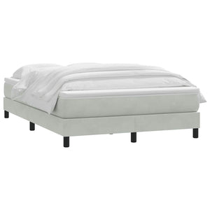 vidaXL Box Spring Bed with Mattress Light Grey 140x210 cm Velvet