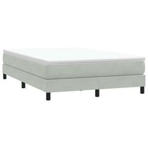 vidaXL Box Spring Bed with Mattress Light Grey 140x210 cm Velvet