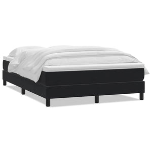 vidaXL Box Spring Bed with Mattress Black 140x210 cm Velvet