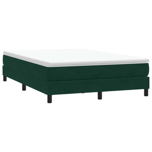 vidaXL Box Spring Bed with Mattress Dark Green 140x210 cm Velvet