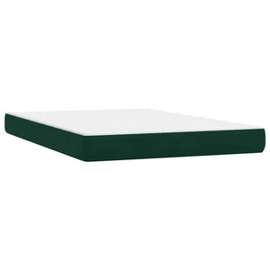 vidaXL Box Spring Bed with Mattress Dark Green 140x210 cm Velvet