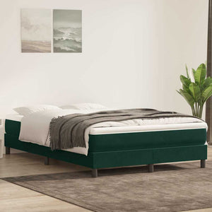 vidaXL Box Spring Bed with Mattress Dark Green 140x210 cm Velvet