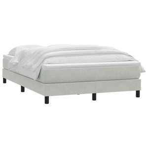 vidaXL Box Spring Bed with Mattress Light Gray 160x210 cm Velvet
