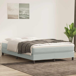 vidaXL Box Spring Bed with Mattress Light Gray 160x210 cm Velvet