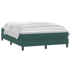 vidaXL Box Spring Bed with Mattress Dark Green 160x210 cm Velvet