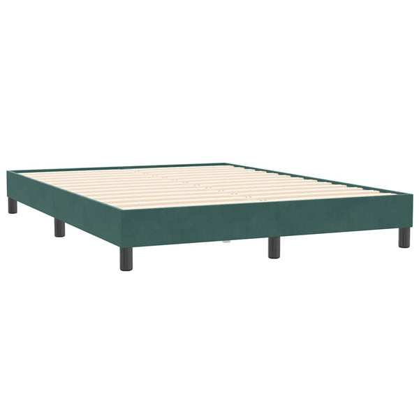 vidaXL Box Spring Bed with Mattress Dark Green 160x210 cm Velvet