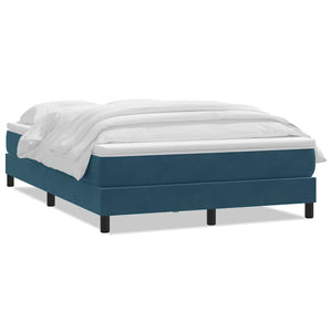 vidaXL Box Spring Bed with Mattress Dark Blue 160x210 cm Velvet