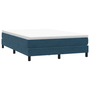 vidaXL Box Spring Bed with Mattress Dark Blue 160x210 cm Velvet