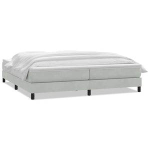vidaXL Box Spring Bed with Mattress Light Grey 180x210 cm Velvet