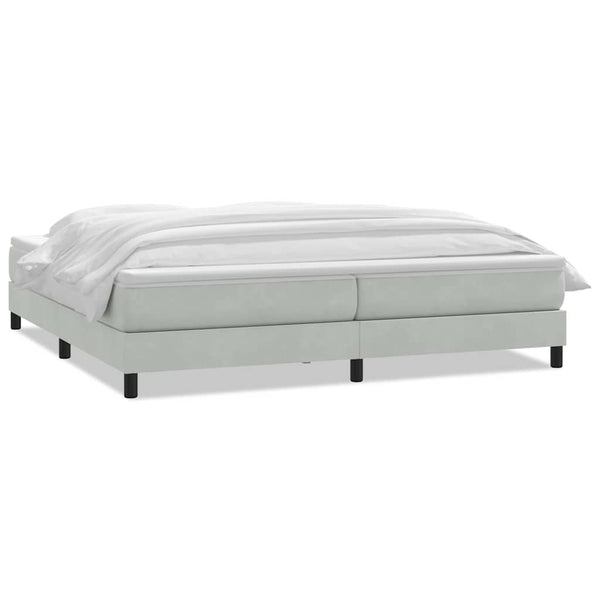 vidaXL Box Spring Bed with Mattress Light Grey 180x210 cm Velvet