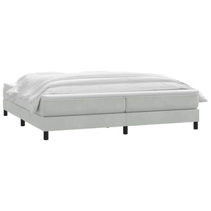 vidaXL Box Spring Bed with Mattress Light Grey 180x210 cm Velvet