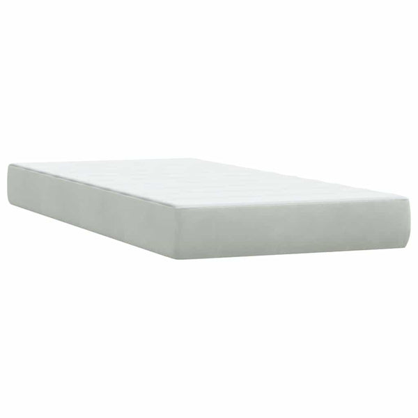 vidaXL Box Spring Bed with Mattress Light Grey 180x210 cm Velvet