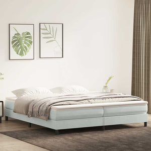 vidaXL Box Spring Bed with Mattress Light Grey 180x210 cm Velvet