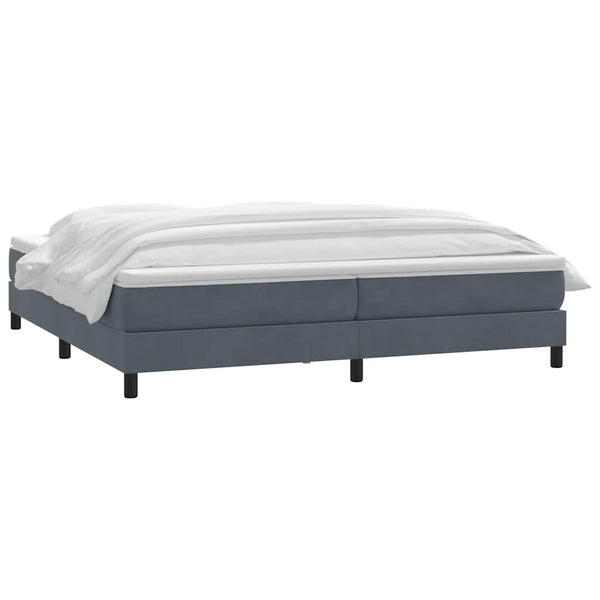 vidaXL Box Spring Bed with Mattress Dark Gray 180x210 cm Velvet