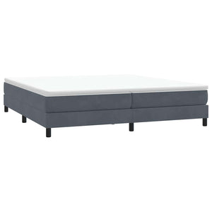 vidaXL Box Spring Bed with Mattress Dark Gray 180x210 cm Velvet
