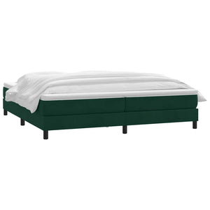 vidaXL Box Spring Bed with Mattress Dark Green 180x210 cm Velvet