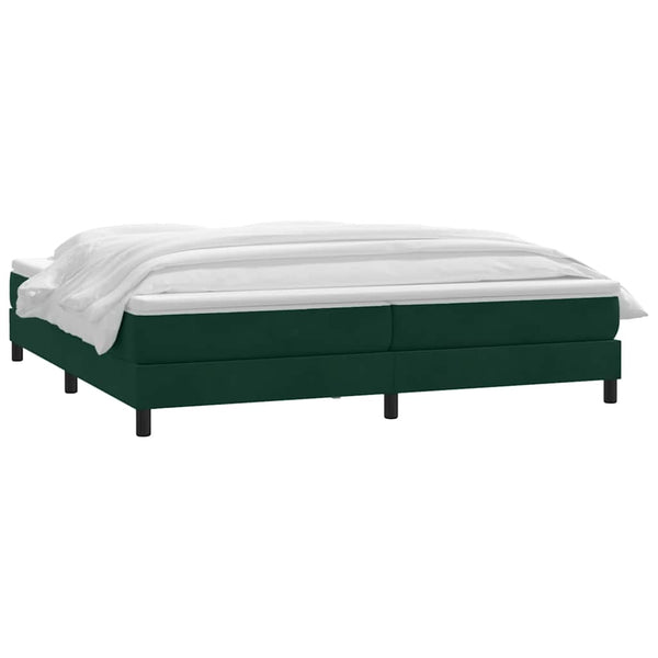 vidaXL Box Spring Bed with Mattress Dark Green 180x210 cm Velvet