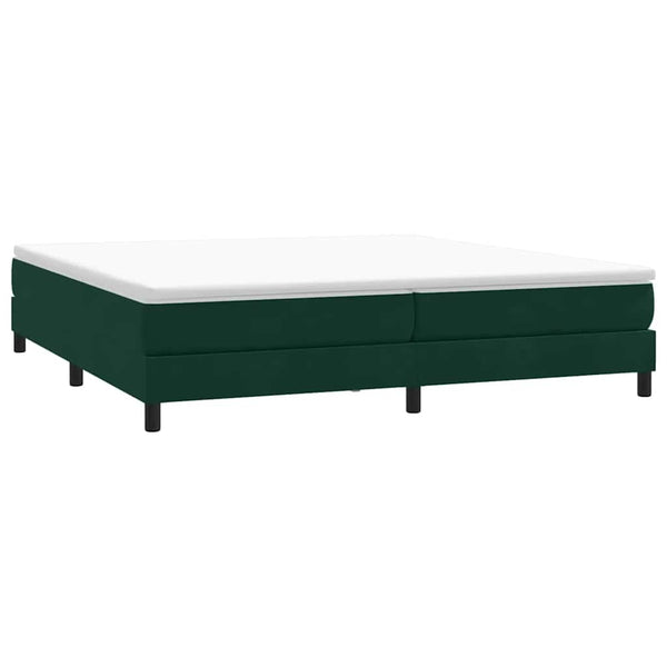 vidaXL Box Spring Bed with Mattress Dark Green 180x210 cm Velvet