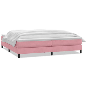 vidaXL Box Spring Bed with Mattress Pink 180x210 cm Velvet
