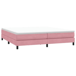 vidaXL Box Spring Bed with Mattress Pink 180x210 cm Velvet