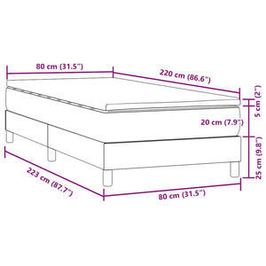 Boxspringbett Dunkelgrau 80x220 cm Samt