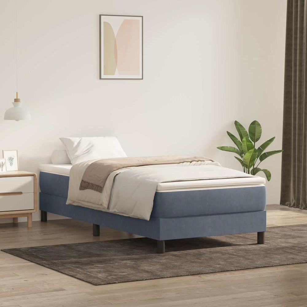 Boxspringbett Dunkelgrau 80x220 cm Samt