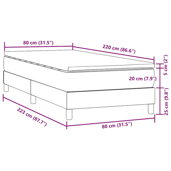 Boxspringbett Dunkelgrün 80x220 cm Samt